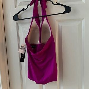 New La Blanca Tres Chic Halter Goddess Tankini Swimsuit Top 6